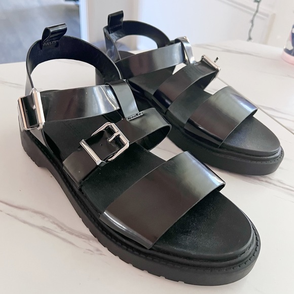 ASOS Black Buckle Sandals - Picture 1 of 12